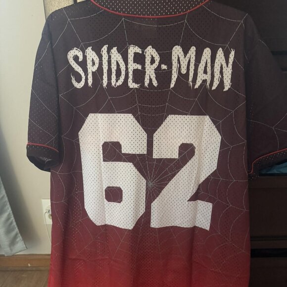 MARVEL mens XL spiderman JERSEY NEW! - Picture 2 of 2